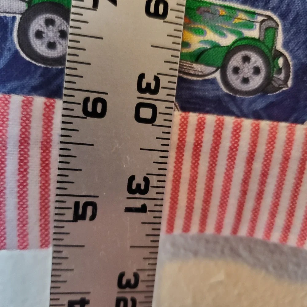 Lot of 2 Handmade Baby Quilts Hot Rod Racing Cars and Nautical Patchwork Navy